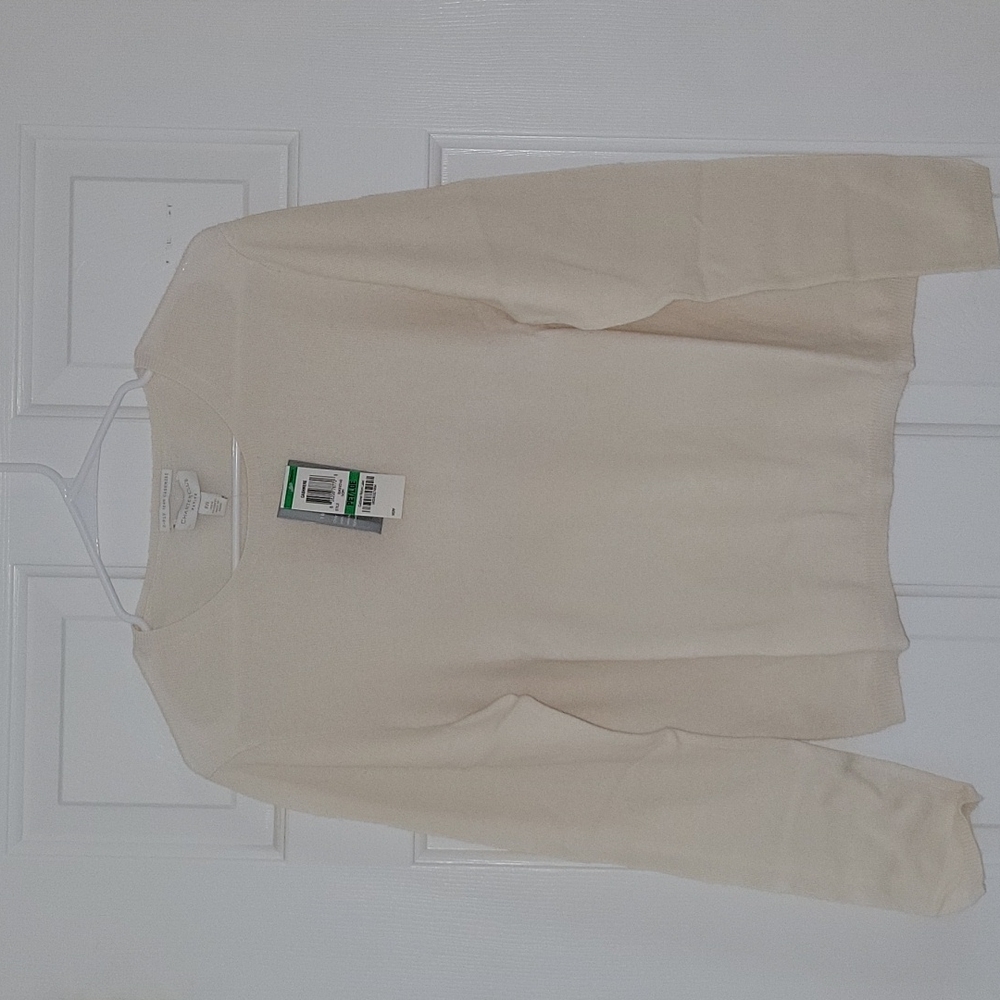 Charter Club Cashmere Sweater Size P/L Ivory NWT